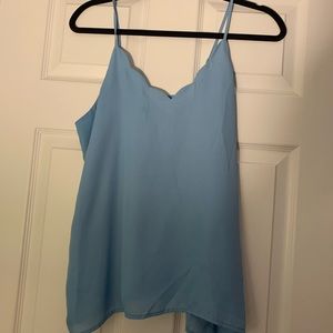 Blue satin top
